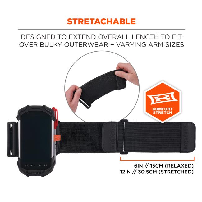 Stretchable: designed to extend overall length to fit over bulky outerwear and varying arm sizes. Comfort stretch. Adds 6 inches or 15cm when relaxed, 12 inches or 30.5cm stretched out