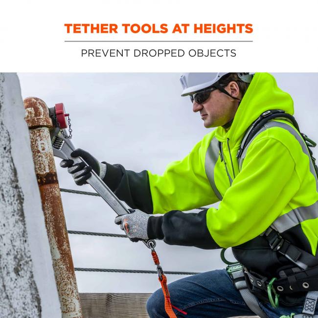 Tether tools at heights: prevent dropped objects