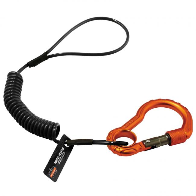 Squids® 3156 Coil Tool Lanyard with Single Carabiner - 2lbs / 0.9kg