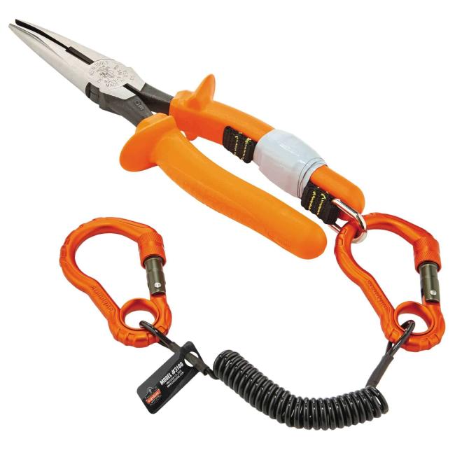 Ergodyne Squids Black Coil Hard Hat Lanyard With Clamp – Tool Lanyard, 2lb Capacity