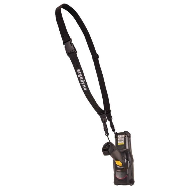 Front of scanner sling + lanyard attached to scanner