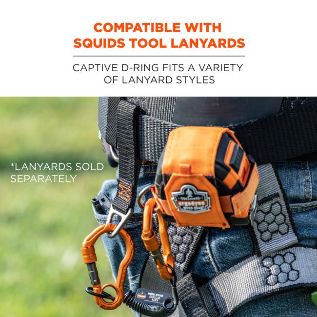 Compatible with Squids Tool Lanyards: captive d-ring fits a variety of lanyard styles. *Lanyards sold separately.
