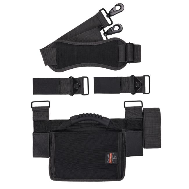 Ladder shoulder lifting strap and carrying handle.