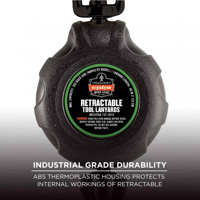 Industrial grade durability: ABS thermoplastic housing protects internal workings of retractable