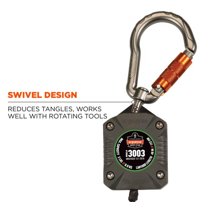 Swivel design: Reduces tangles, works well with rotating tools