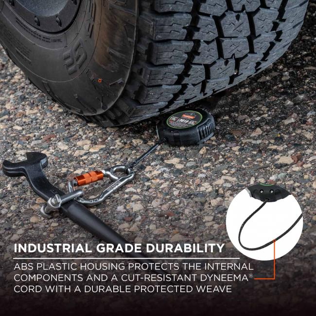 industrial grade durability: abs plastic housing protects the internal components and a cut-ressistant dyneema cord witha durable protected weave