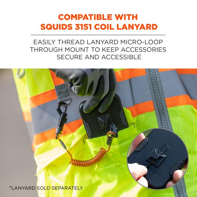 Compatible with Squids 3151 coil lanyard: easily thread lanyard micro-loop through mount to keep accessories secure and accessible. *Lanyard sold separately