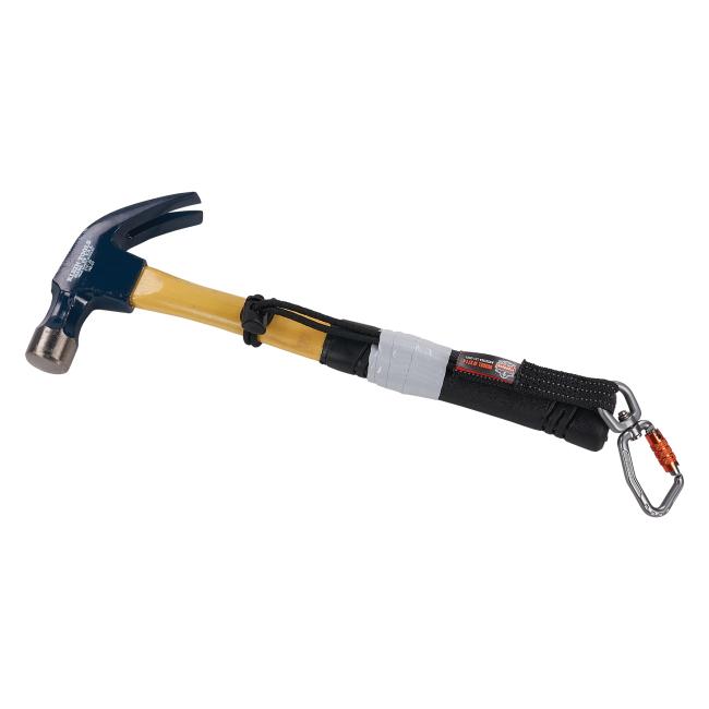 elastic tool tail lanyard attached to a hammer
