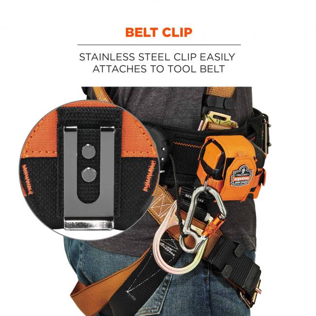 belt clip: stainless steel clip easily attaches to tool belt