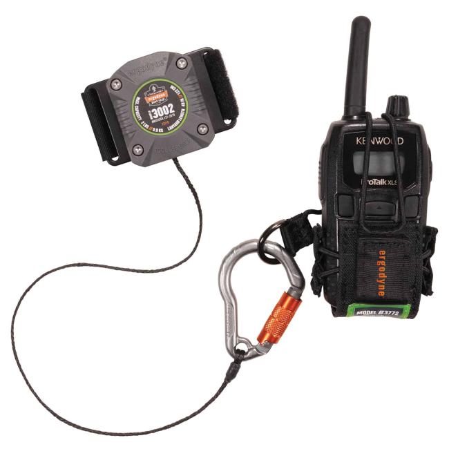 Holster and walkie tethered to 3002 lanyard