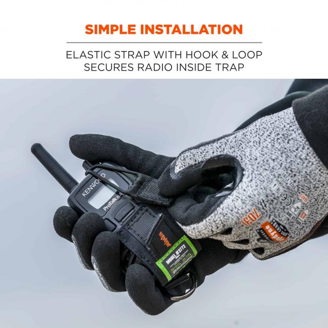 Simple installation: Elastic strap with hook & loop secures radio inside trap