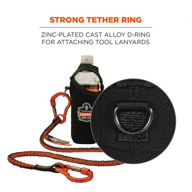 strong tether ring: zinc-plated cast alloy d-ring for attaching tool lanyards