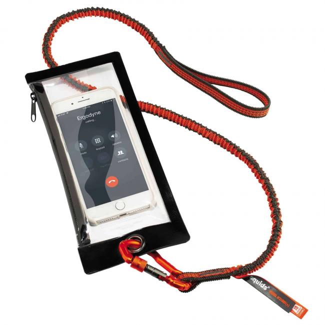 Lanyard tethered to phone using 3760 phone pouch