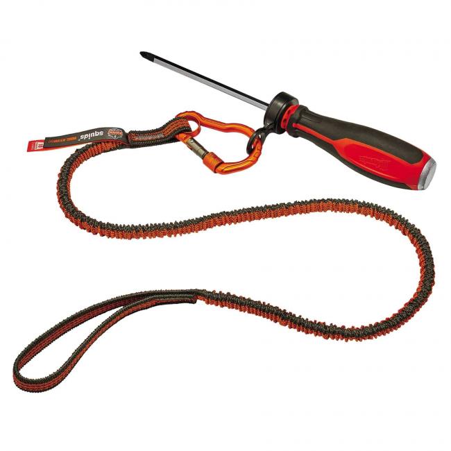 Ergodyne 19Squids 3100F(x) Tool Lanyard Single Carabiner - 10lbs, Orange  and Gray, Standard