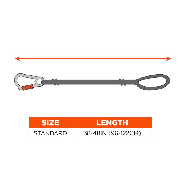 Size: Standard. Length: 38-48in / 96-122cm.