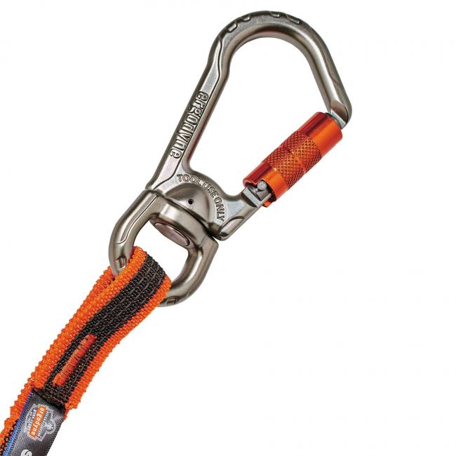 3119F(x) Standard Orange Single Triple-Locking Carabiner with Swivel-25lbs image 6