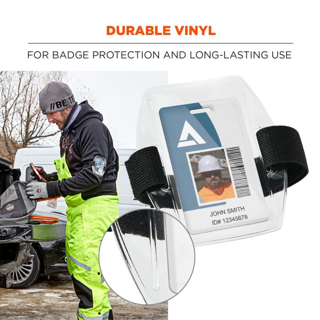 Durable Vinyl. For badge protection and long-lasting use.