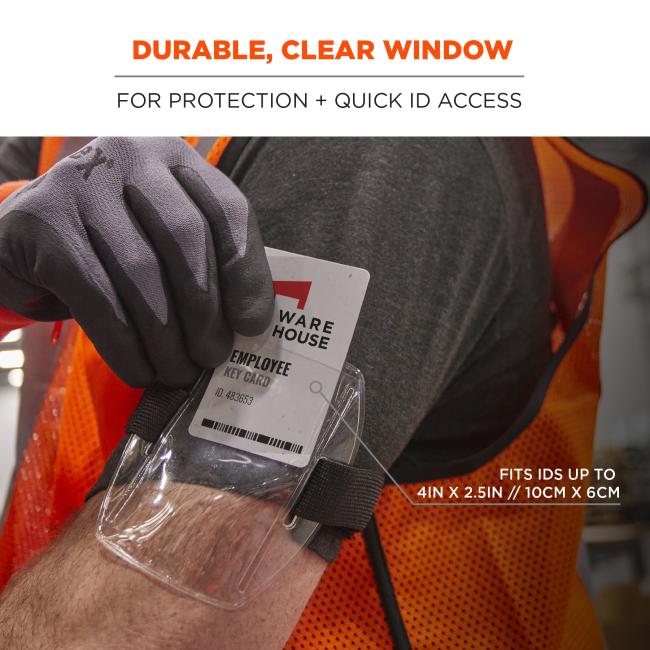 Durable, clear window: for protection and quick id access. Fits IDs up to 4 inches by 2.5 inches or 10cm by 6cm