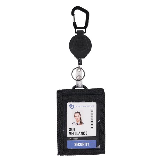 Wallet badge ID holder attached to a badge reel