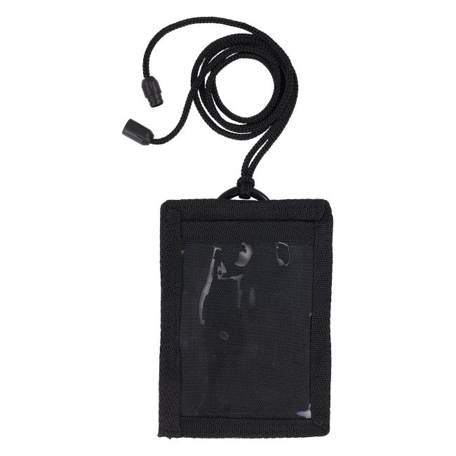 Wallet badge ID holder front view with breakaway string open