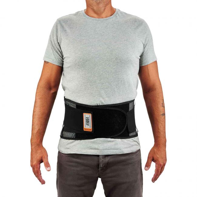 Front of mesh back support on model