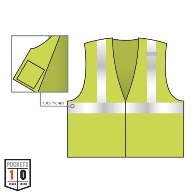 1 inner pocket (7x8.5 inches) and 0 outer pockets