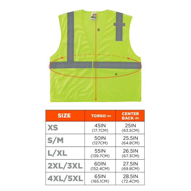 Size chart for sizes XS - 4XL/5XL. See HTML size chart near size selector for optimal screen reader experience.
