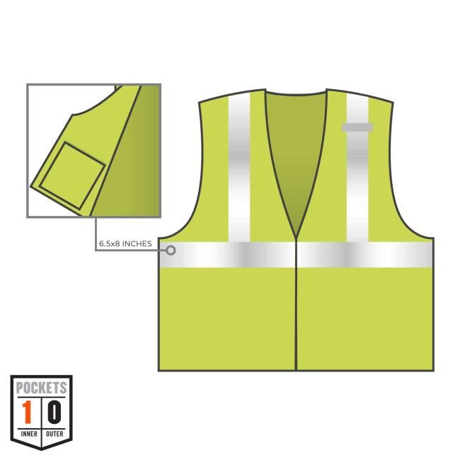 1 inner pocket (6.5x8 inches) and 0 outer pockets
