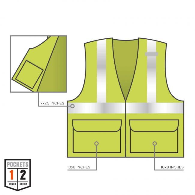 1 inner pocket (7x7.5 inches) and 2 outer pockets (10x8 inches) image 3