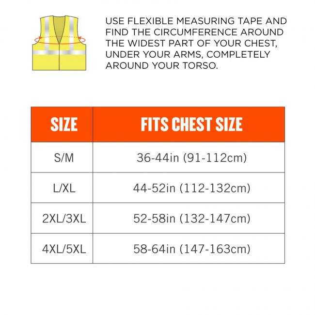 use flexible measuring tape and find the circumference around the widest part of your chest, under your arms, completely around your torso. Size S/M fits chest size 36-44in (91-112cm). Size L/XL fits chest size 44-52in (112-132cm). Size 2XL/3XL fits chest image 8