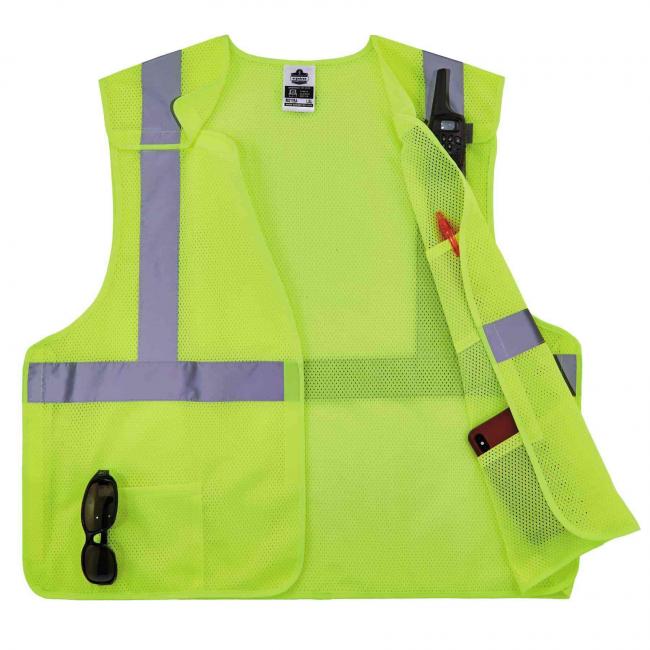 8217BA S/M Lime Class 2 Hi-Vis 5-Point Breakaway Safety Vest image 4