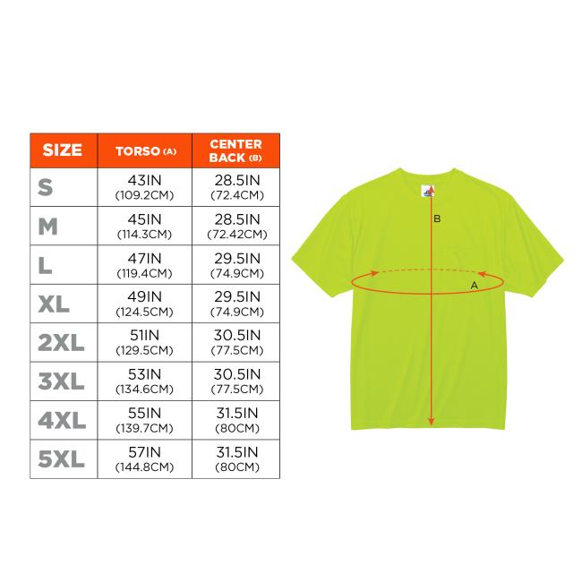 Size Chart for sizes S-5XL. View size chart before the size selector for better screen reader experience. 