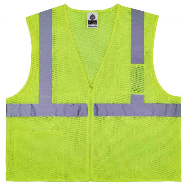 8256Z S/M Lime Class 2 Self-Extinguishing Hi-Vis Safety Vest image 1