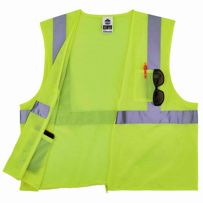 8256Z 2XL/3XL Lime Class 2 Self-Extinguishing Hi-Vis Safety Vest image 4
