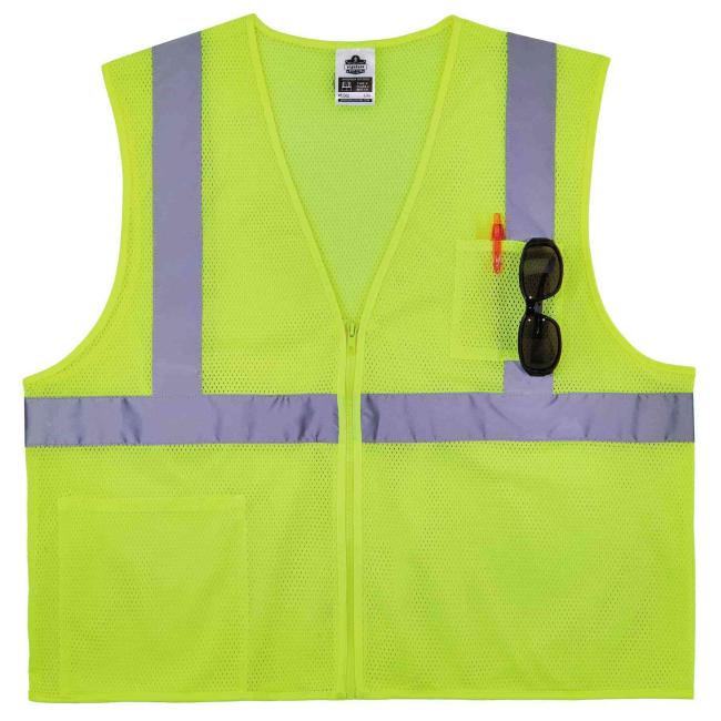 8256Z 2XL/3XL Lime Class 2 Self-Extinguishing Hi-Vis Safety Vest image 3