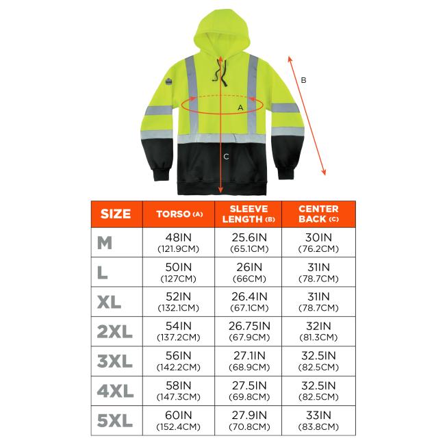 Size Chart for sizes S-5XL. View size chart before the size selector for better screen reader experience. 