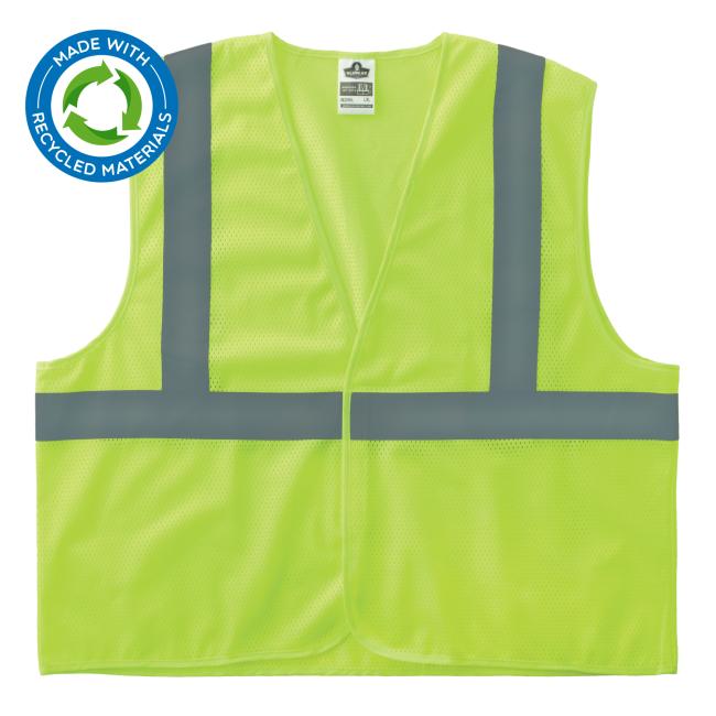 Recycled eco-friendly hi-vis safety vest .