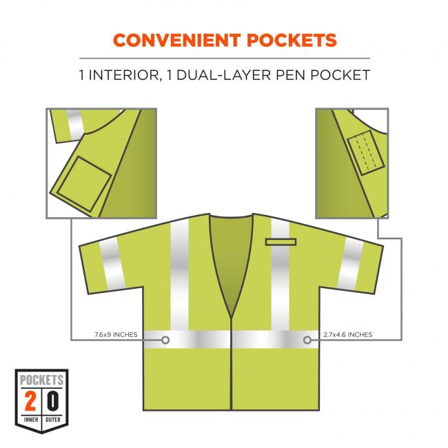 Convenient pockets: 1 interior, 1 dual-layer pen pocket. 2 inner pockets (7.6 x 9 inches and 2.7 x 4.6 inches) and 0 outer pockets