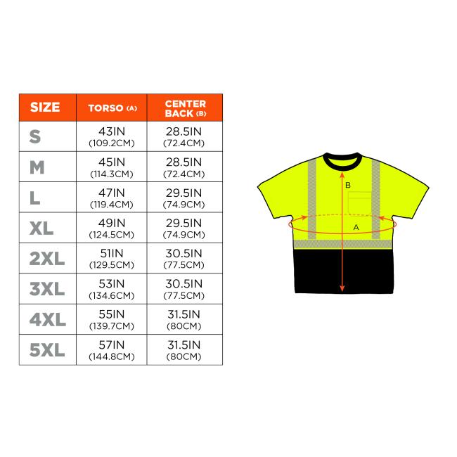 Size Chart for sizes S-5XL. View size chart before the size selector for better screen reader experience. 