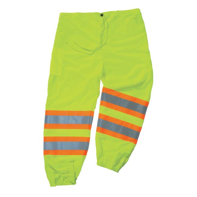Front of lime 8911 two tone hi-vis pants