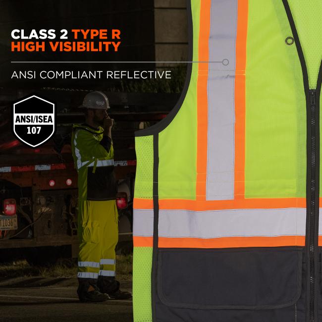 Class 2 type R high visibility: ansi/isea 107 compliant reflective tape .