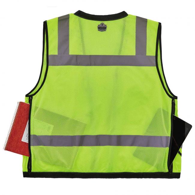 8253HDZ S/M Lime Type R Class 2 Heavy-Duty Mesh Surveyors Vest image 5