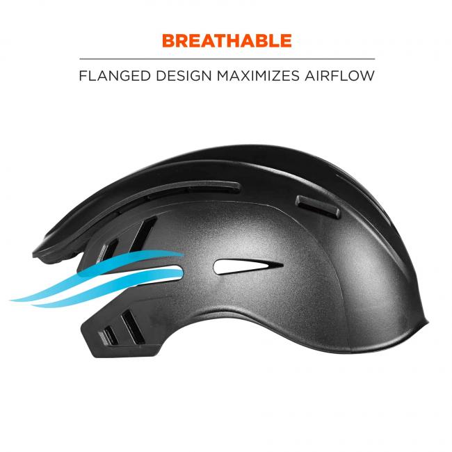 Breathable: flanged design maximizes airflow. 