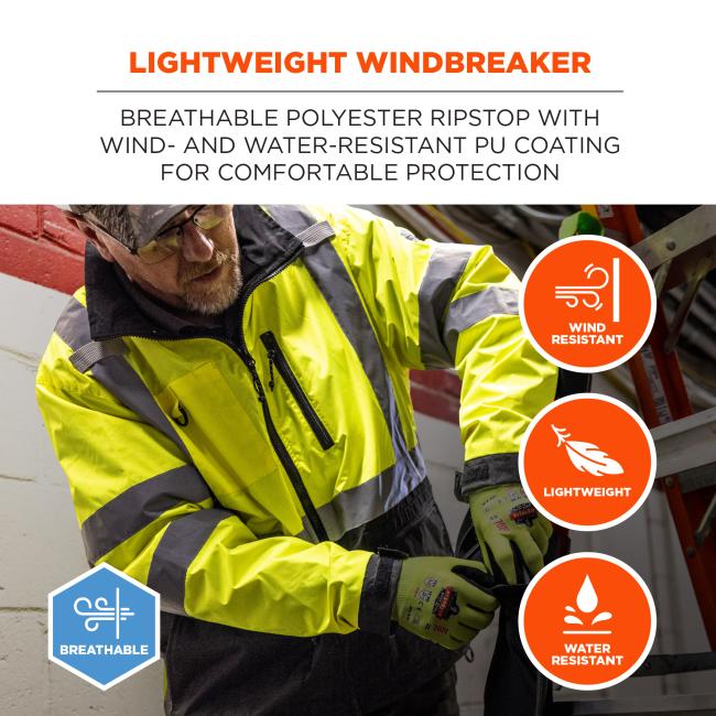 Hi-Vis Windbreaker Water-Resistant Jacket