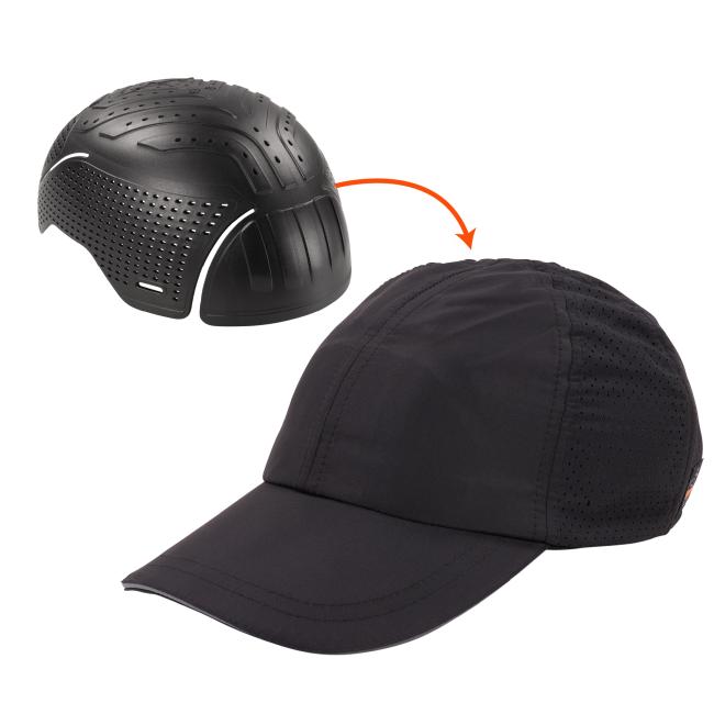 3 quarter view of lighweight baseball cap with bump cap insert