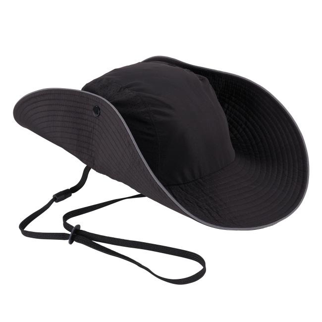 Full brim up view of black lightweight ranger hat