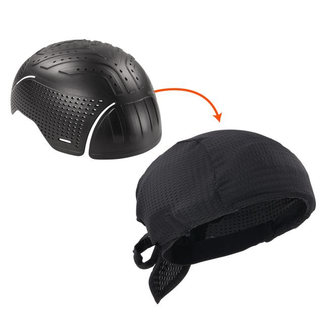 3 quarter view of mesh durag with bump cap insert