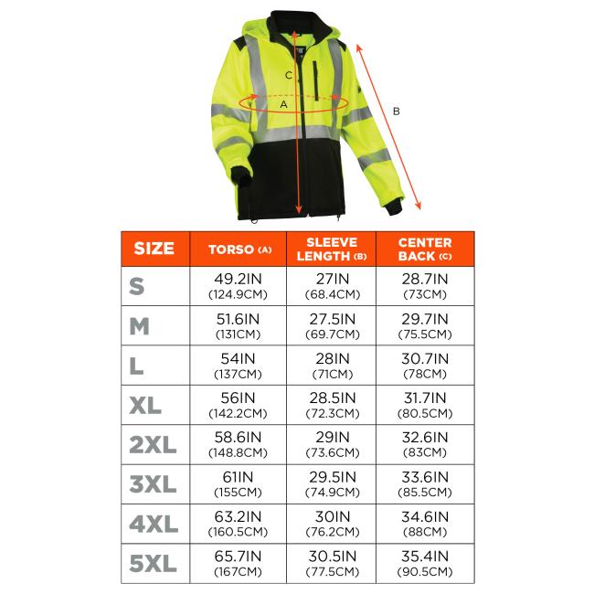 Size chart for sizes S - 5XL. Screen readers, please view size chart after color selector for optimal experience.