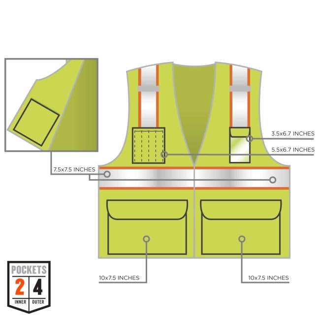 2 inner pockets (7.5x7.5 inches) 4 outer pockets (10x7.5 inches, 5.5x6.7 inches, and 3.5x6.7 inches) image 3