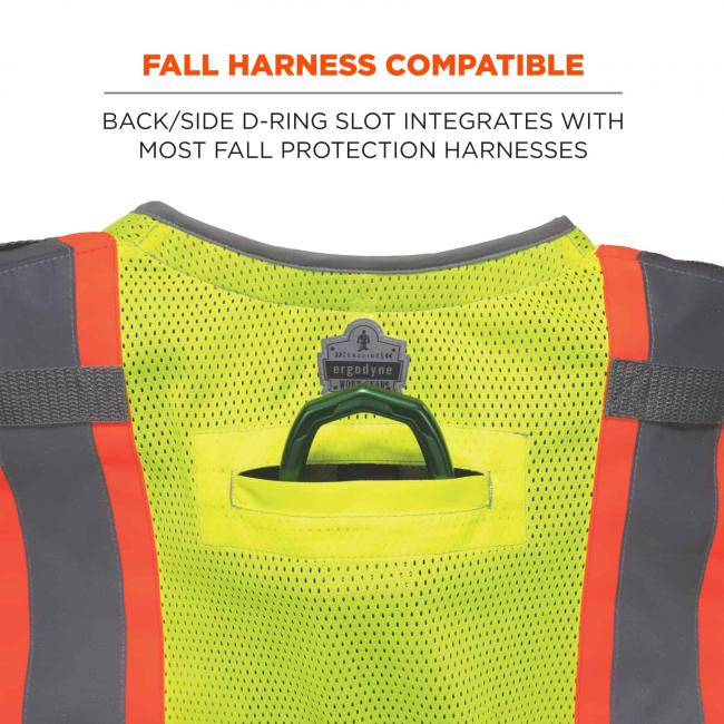 Fall harness compatible: back/side d-ring slot integrates with most fall protection harnesses image 5